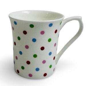 Cath Kidston Multicolor Polka Dot Mug Fine‎ Bone China Cottagecore Whimsical